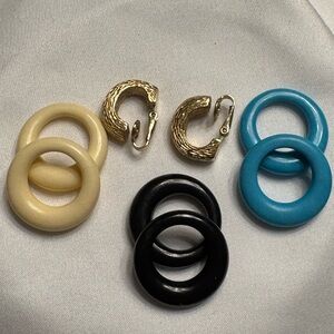 Vintage Avon Goldtone Clip Earrings with interchangeable Hoops